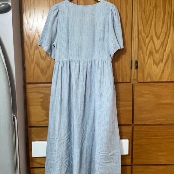 Cassie Button-Front Midi Dress in Linen - Picture 10 of 10